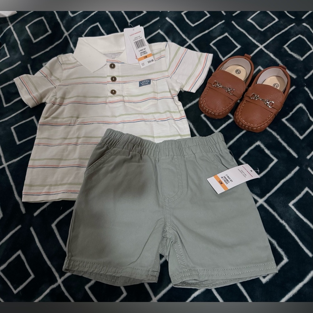 Lucky Brand Olive Green Baby Shorts